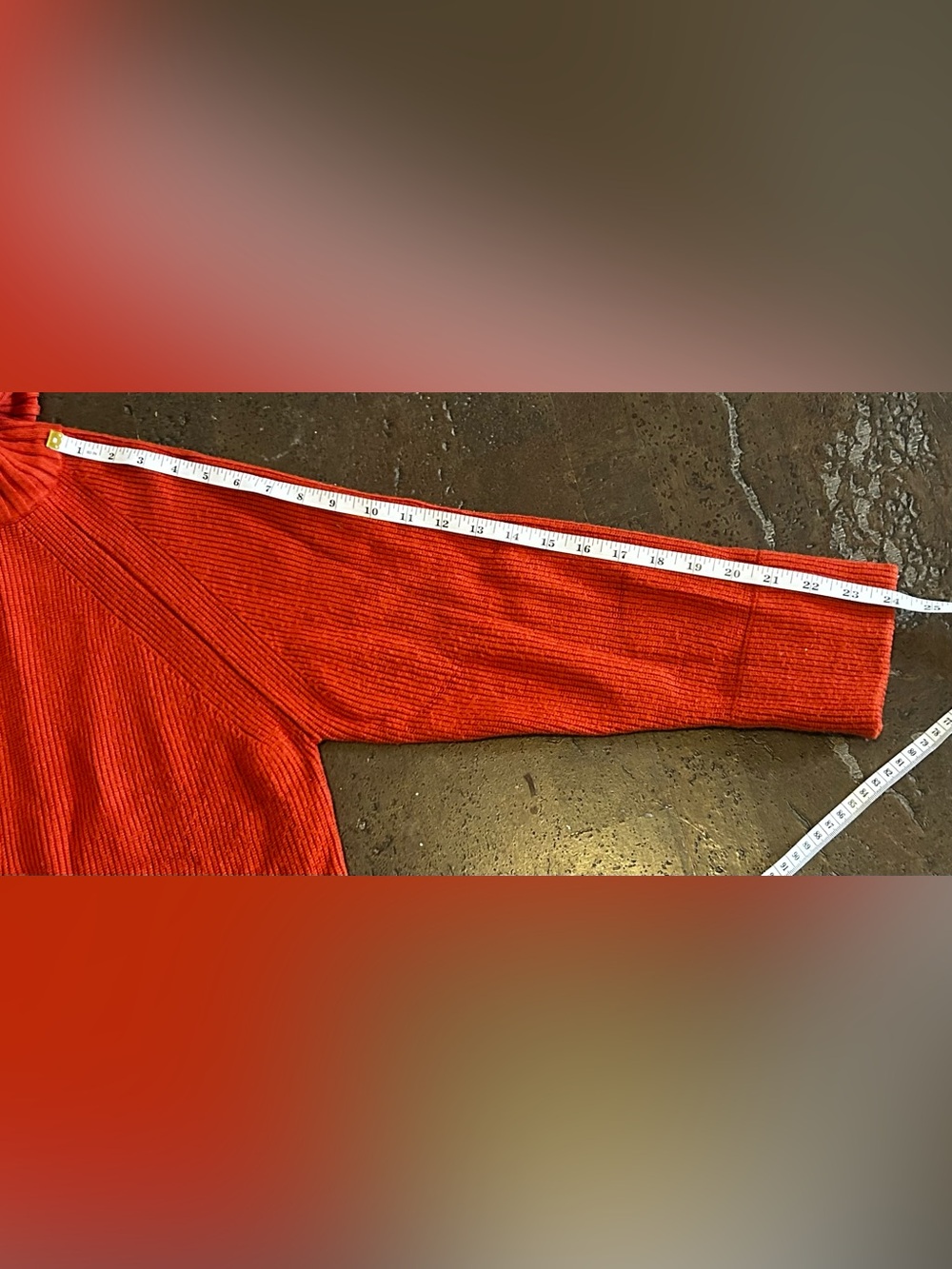 Brick Red Zip-Up Ribbed Sweater - Picture 6 of 6